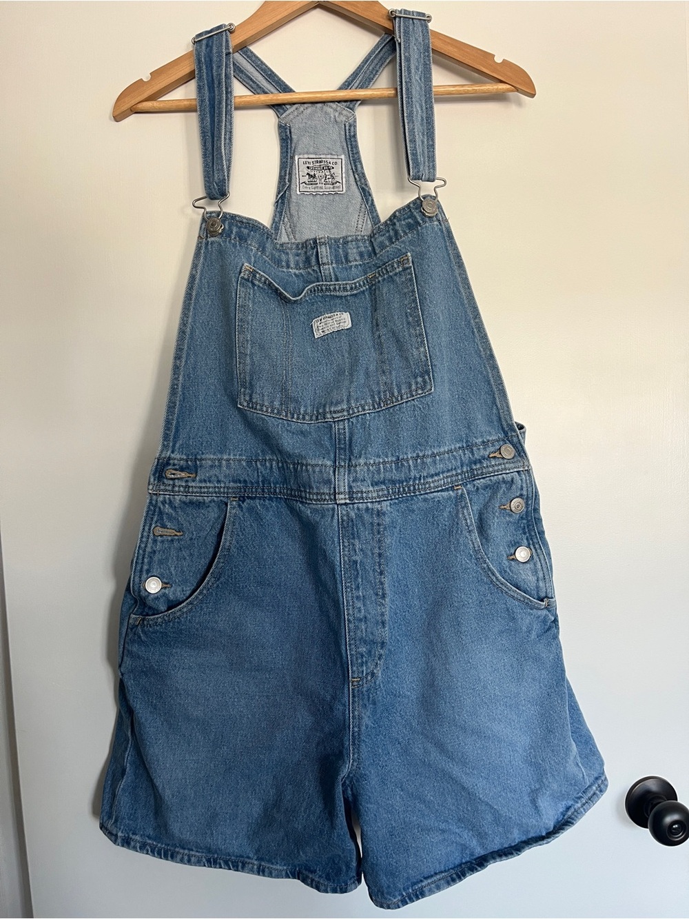 Levi's Blue Denim Relaxed Short Overalls